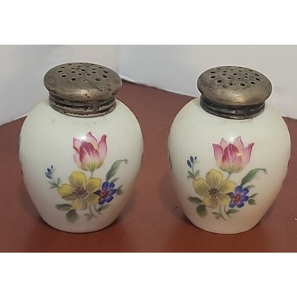 VINTAGE Mini Floral Salt and Pepper Shakers Thomas Germany 892 - Picture 1 of 7